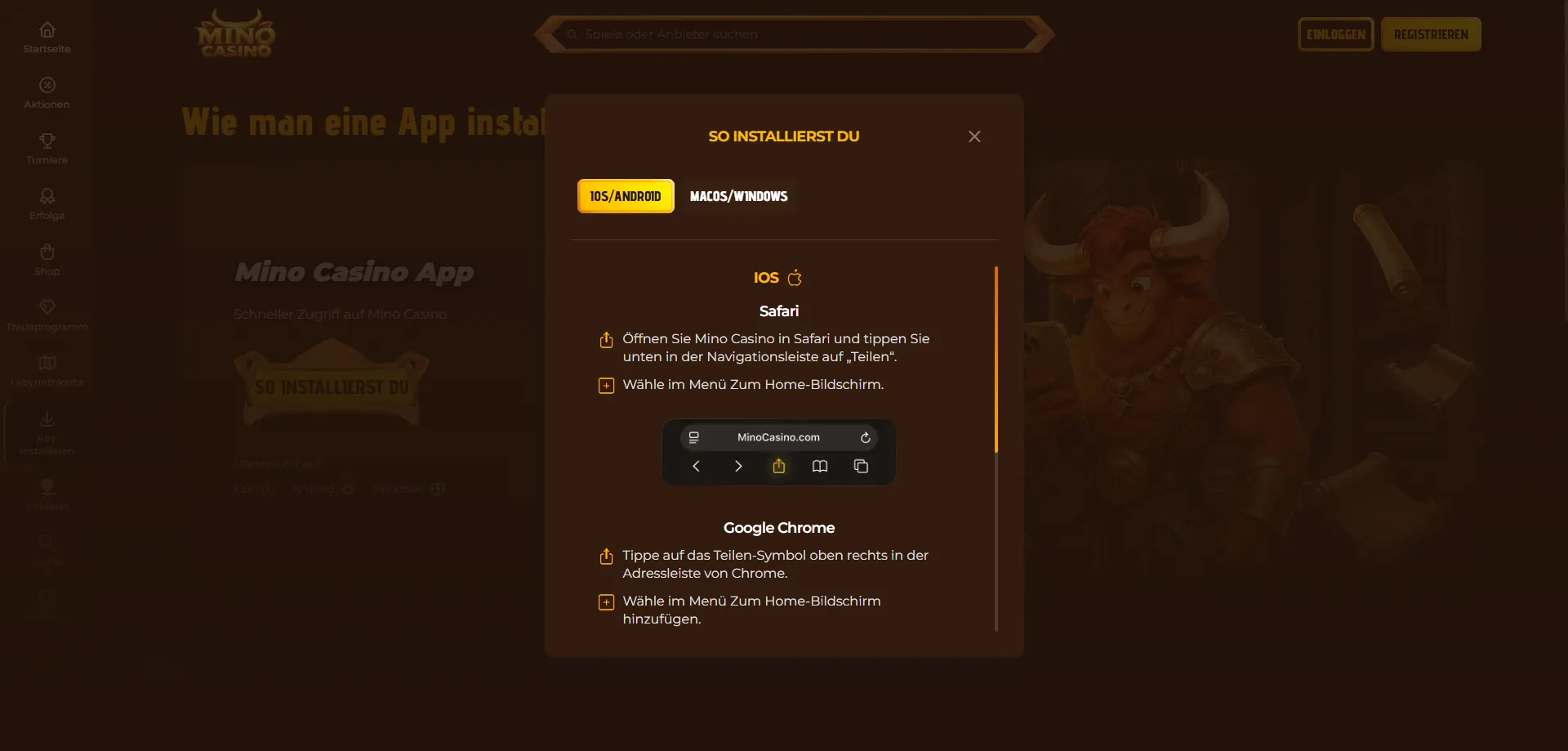 Mino Casino App und mobile Webseite – Spielen auf dem Smartphone 2026