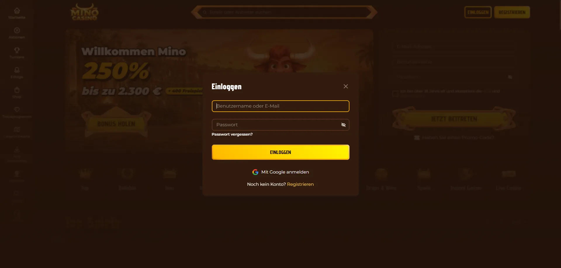 Mino Casino Login – Sicher in dein Konto einloggen